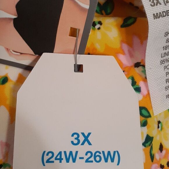 New Plus Size Bikini Bottoms Yellow Printed Women's 3X New With Tags - Picture 6 of 6